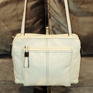 VINTAGE TIGNANELLO PAPPLEL 4 COMPARTMENT  WHITE LEATHER CROSSBODY / SHOULDER BAG
